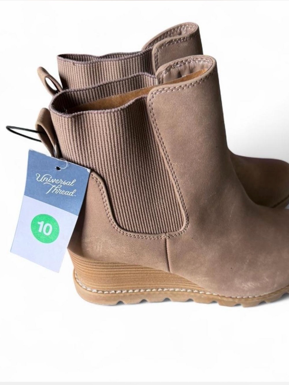 Universal Thread Taupe Chelsea Wedge Ankle Boots